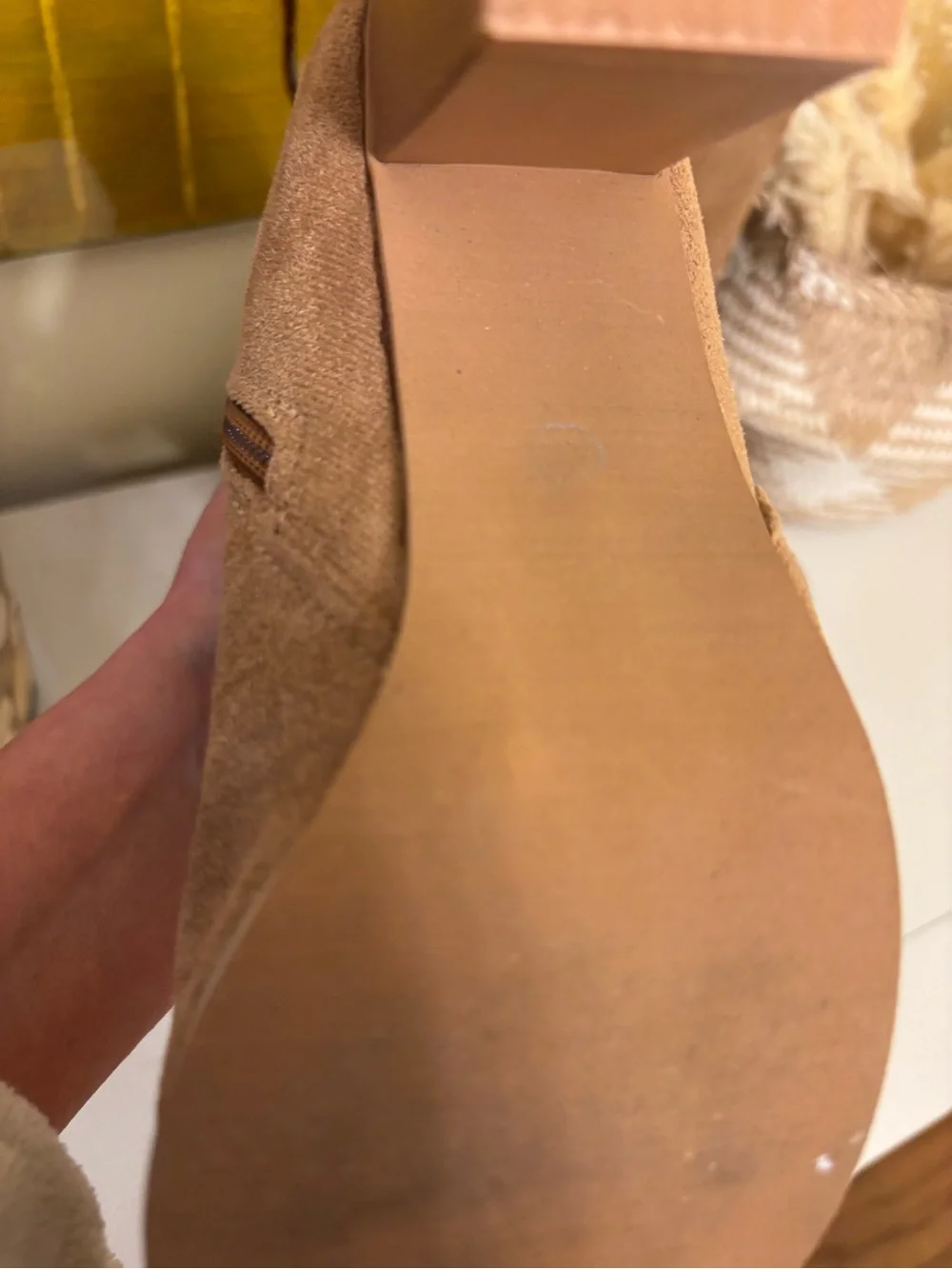 Over-the-Knee Suede Boots in Tan
